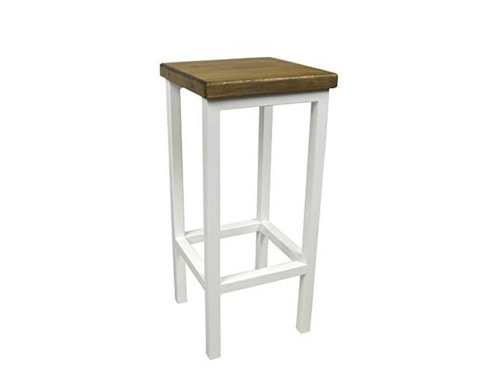Magnetic Mobel Barhocker Stahl Holz Stuhl massiv Barstuhl Weiß modernes Design Metall Hocker Loft (Eiche, 78 cm)