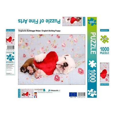 CALVENDO Puzzle Englische Bulldogge Welpe / English Bulldog Puppy 1000 Teile Lege-Größe 640 x 480 cm Foto-Puzzle Bild von Jeanette Hutfluss