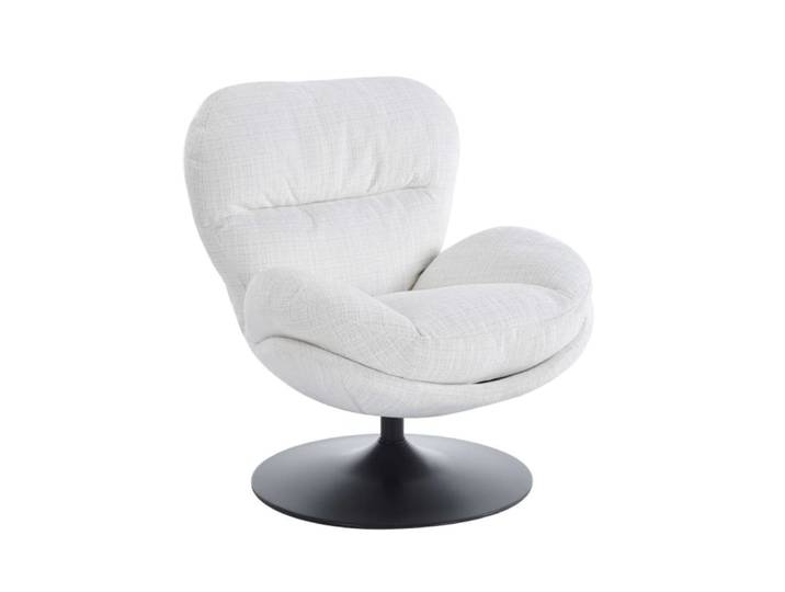 Fauteuil rotatif tissu 1 place beige