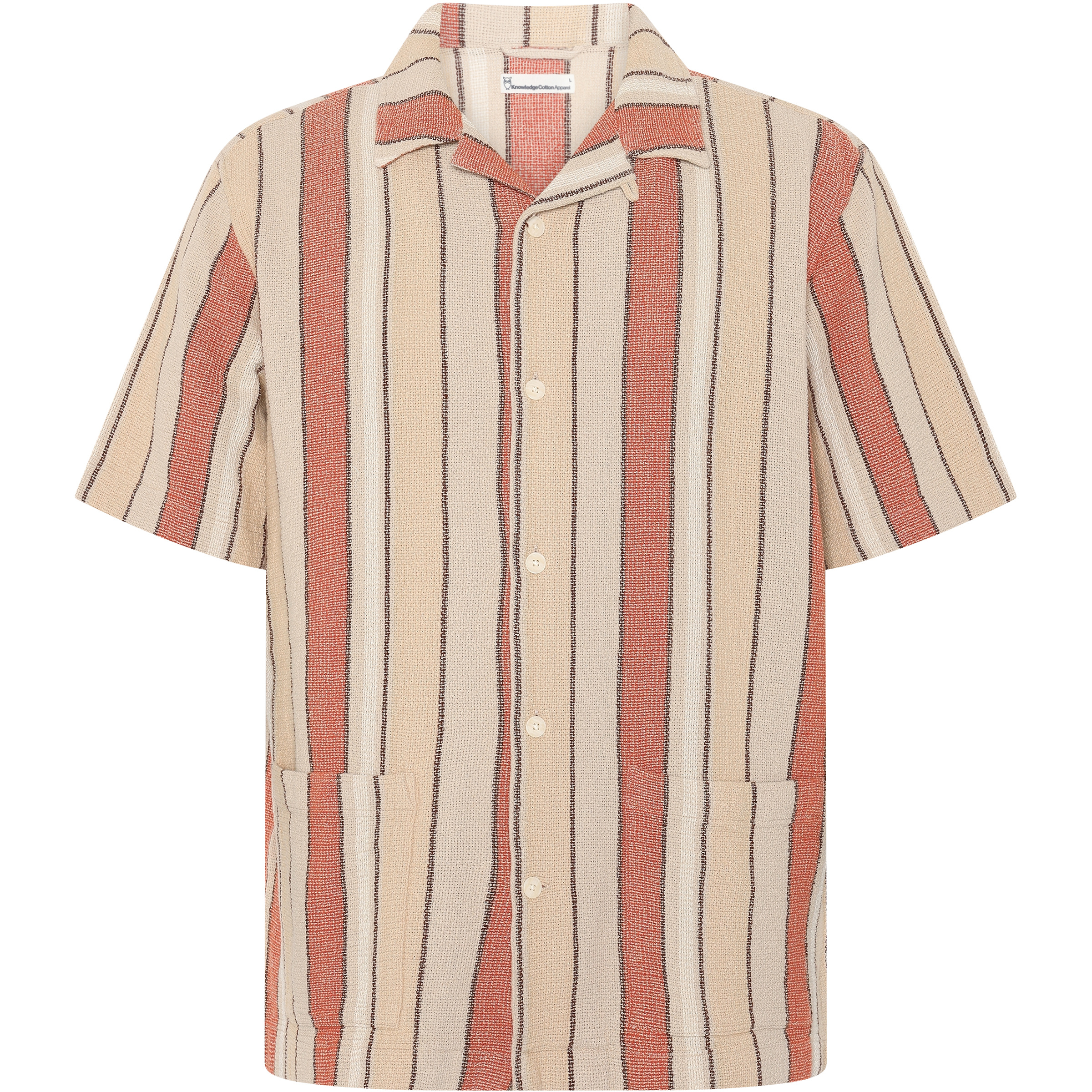 KnowledgeCotton Apparel Stripe Herren Hemden rot Größe S Lifestyle Atmungsaktiv