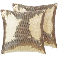DEKOKISSEN 2er-Set Gold 45/45 cm Aster