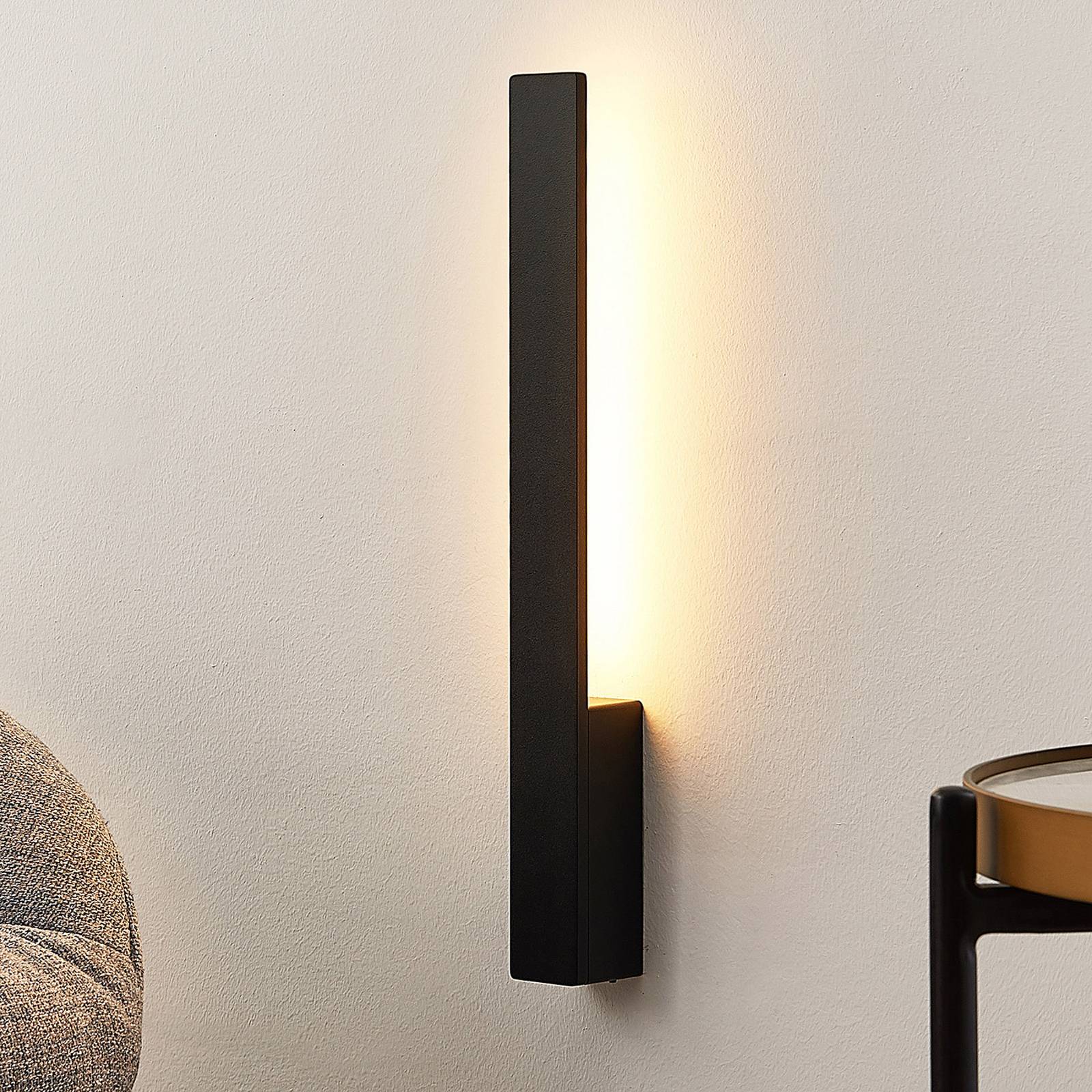 Wandlampe Ivano Arcchio, schwarz, für Flurbereich, Aluminium, Modern, LED Wandleuchte, Wandlampe Innen