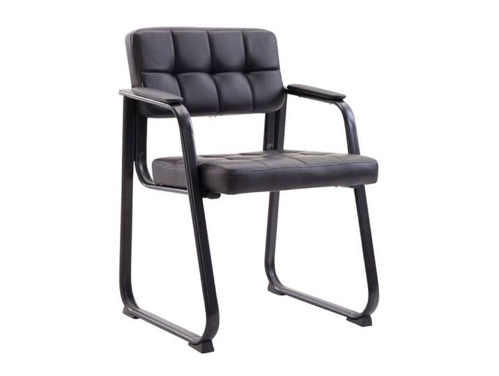 Chaise visiteur fauteuil de bureau sans roulette synthetique noir BUR10230