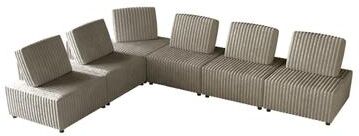 Craft Porch CraftPorch Luxurious Velvet Upholstered 5 Pieces Chair and Corner Seat