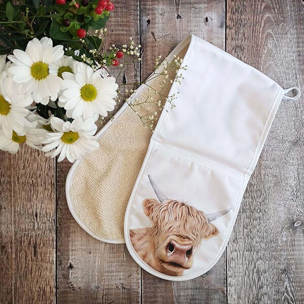Lucys Farm Lucy's Farm Hairy Highland Moo Cow Double Oven Gloves