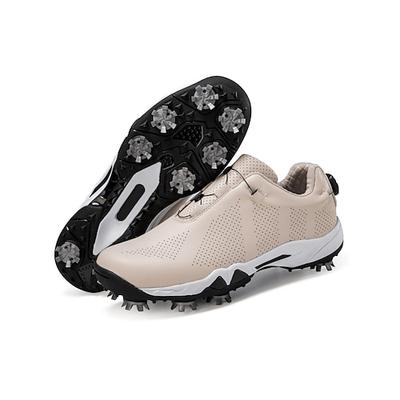 Weiße Herren-Golfschuhe, atmungsaktives Mesh, leichter Tragekomfort, rutschfeste Sohle, perfekt für Golfplatz und Outdoor-Sportarten