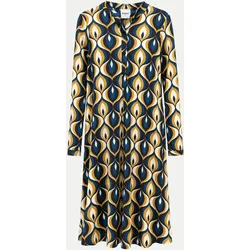 Hemdblusenkleid mit grafischen Retro-Muster Mehrfarbig 38