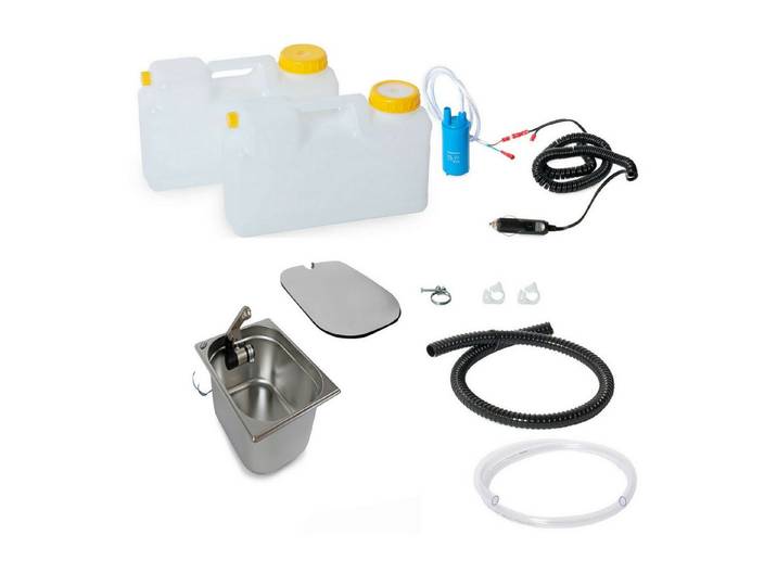 ad-ideen Waschbecken 12V Camping Spüle Bausatz+Abdeckung Sprinter Ford Peugeot