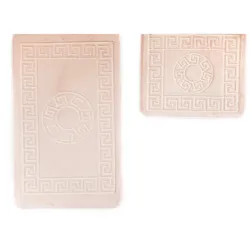 Almina 2 Teiliges Bademattenset mit Muster Rosa