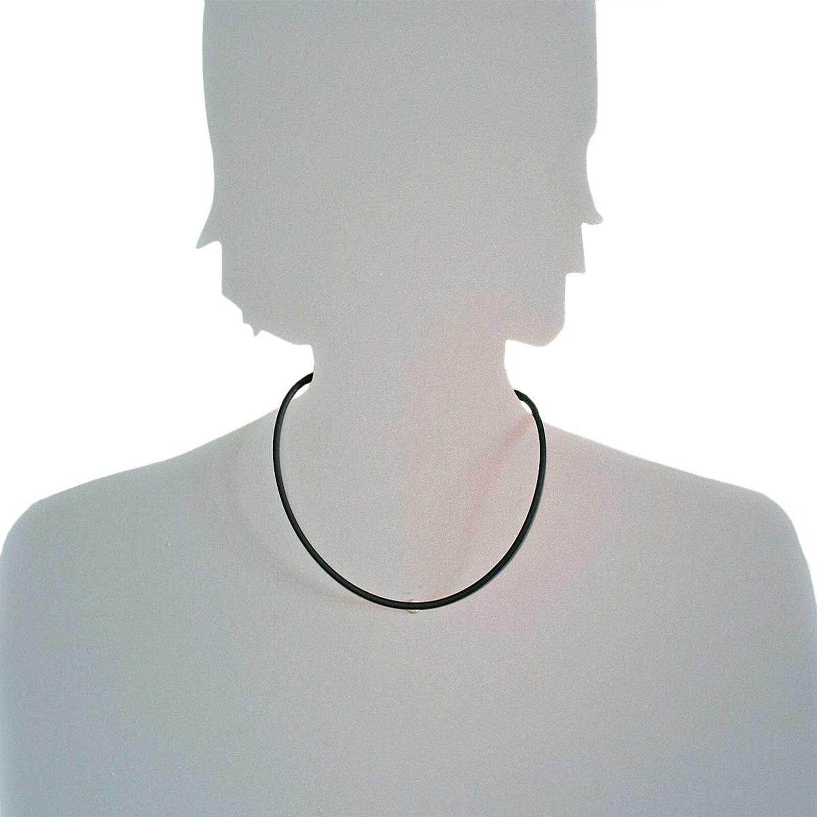 Halsreif OSTSEE-SCHMUCK "Ostsee-Schmuck Halsreif Kautschuk 3,0 mm" Gr. 70, schwarz (weiß, neutral), Halsketten, Damen, 70cm, Kautschuk, L: 42, Halsreif
