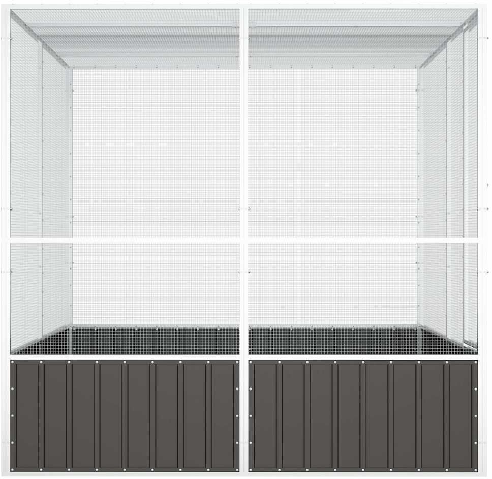 vidaXL Jaula pájaros acero galvanizado antracita 213,5x217,5x211,5 cm Antracita