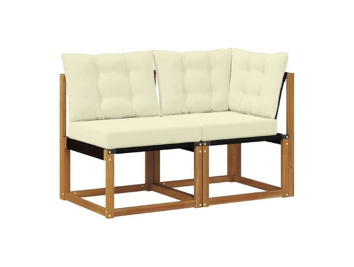 vidaXL Sofaelement 2 stk. Outdoor Mittel- und Ecksofa Natur (2 St)
