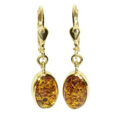 Paar Ohrhänger OSTSEE-SCHMUCK "Ostsee-Schmuck Ohrhänger Classic 11 x 7 mm", gelb, Ohrringe, Damen, 29x8mm, Gelbgold 333