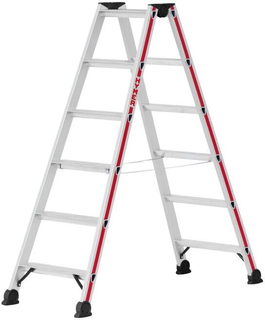 Escabeau double à marches, 2x6 marches Hymer (412412)