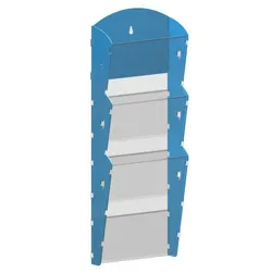 Wand-Plastikhalter für Prospekte - 1x3 A5, blau