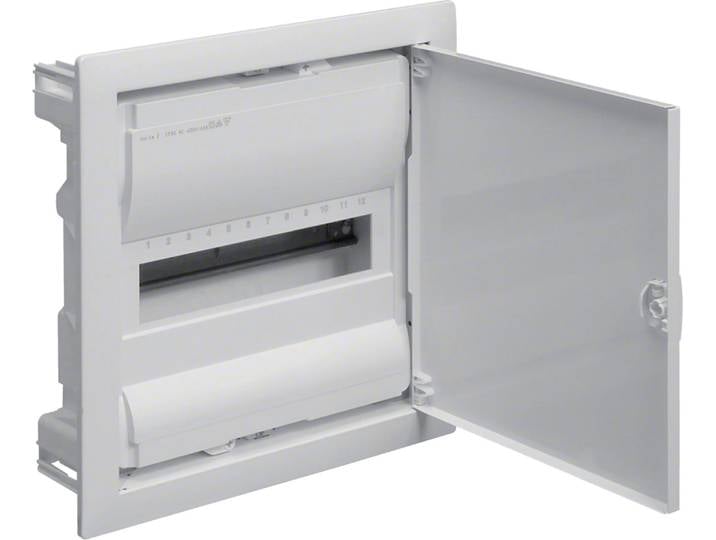 Armoire de distribution encastrée Boîtier de sécurité 1 rangée 12 modules Boîtier de distribution blanc Hager Volta 1x12 VU12AT