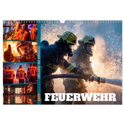 Feuerwehr - Helden im Einsatz (Wandkalender 2027 DIN A3 quer), CALVENDO Monatskalender