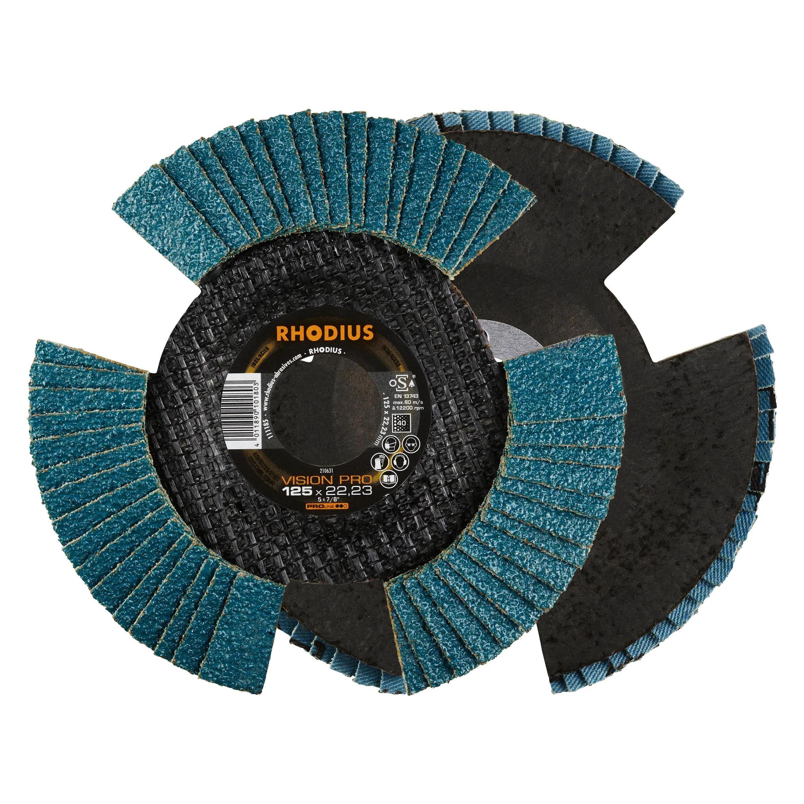 Rhodius Fächerschleifscheiben VISION PRO 125x22,23 K40 21063 (40) (210631)