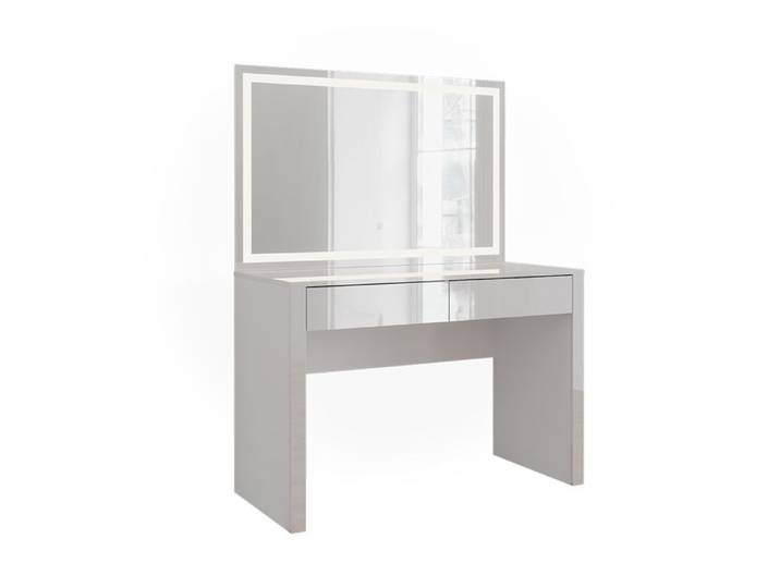 Coiffeuse Annabelle 110cm avec miroir LED Blanc Haute brillance/Blanc Vicco 55039