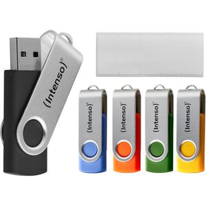 Intenso USB-Stick Basic Line, 16 GB, bis 28 MB/s, 5 Stück