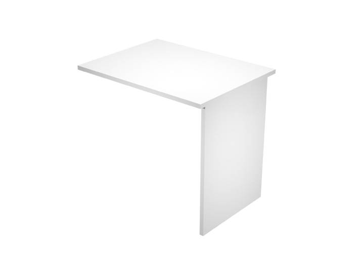 Extension retour pour bureau Pronto Bois - L.80 x P.60 cm - Plateau Blanc - Pieds panneaux Blanc