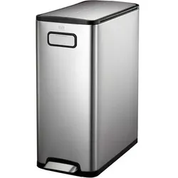 Eko Ecofly Step Bin 30 L Edelstahl matt Treteimer inklusive Inneneimer, mit Fußpedal an der Breitseite