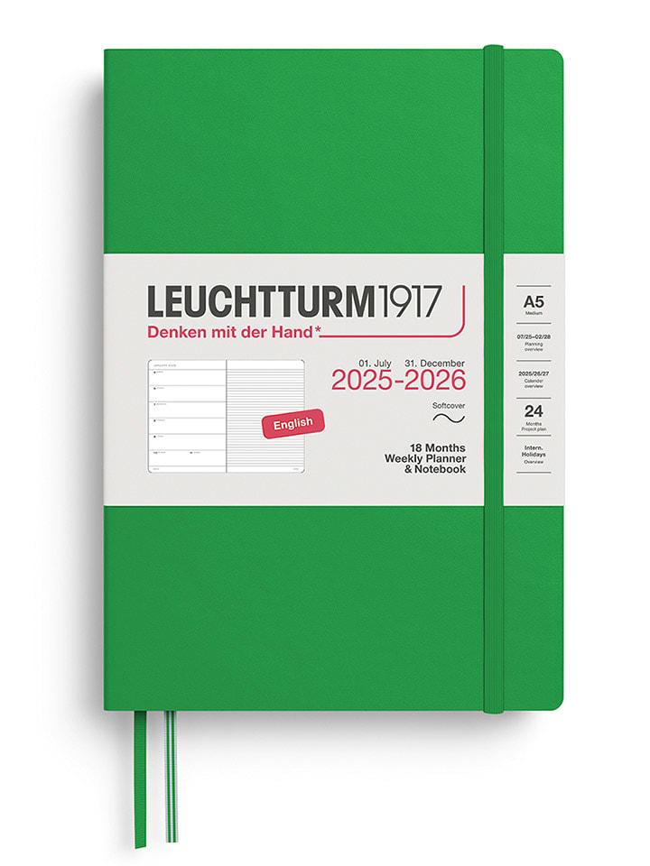 LEUCHTTURM1917 Wochenkalender & Notizbuch in Grün - A5, ENG - onesize