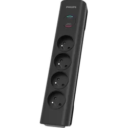 Philips, Steckdosenleiste, SPN7040BA/60 surge protector Black 6 AC outlet(s) (6x, CEE 7/3, 2 m)