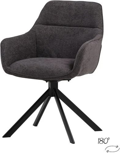 Le Chair moderne eetkamerstoel met 360 graden draaibaar functie in grijs