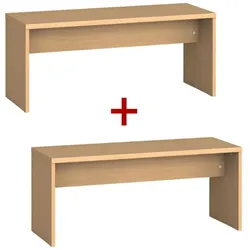 Umkleidebank 1+1 GRATIS, 1000 mm breit, Buche