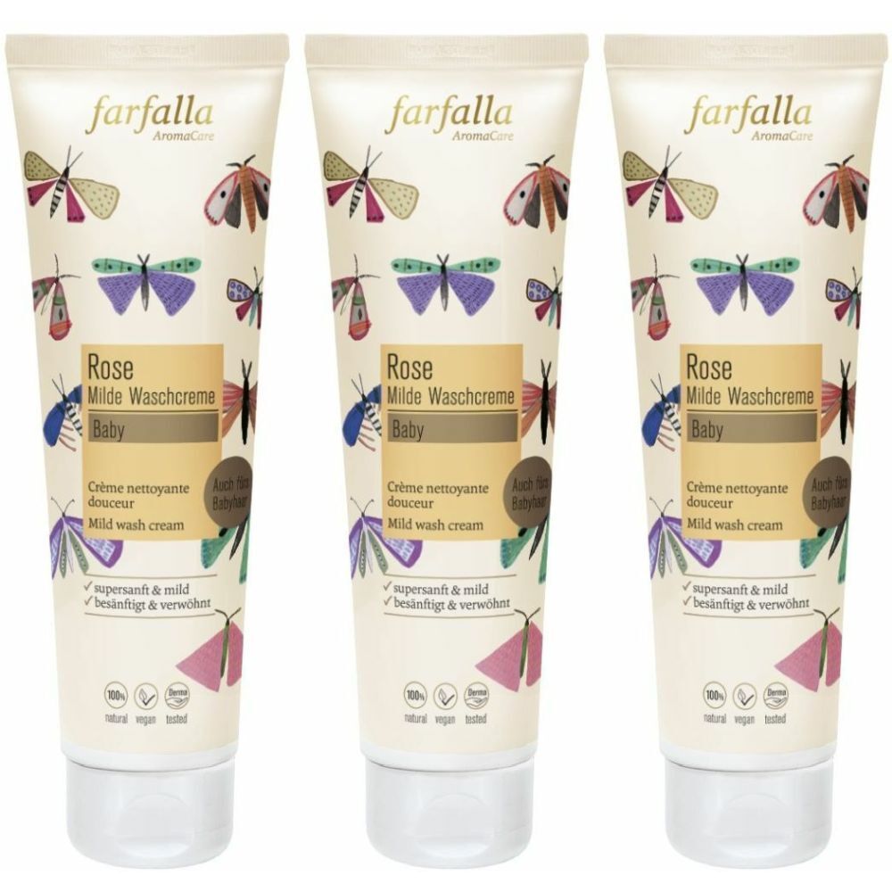 Farfalla Baby Milde Waschcreme Rose 145 ml x3 3x145 Creme
