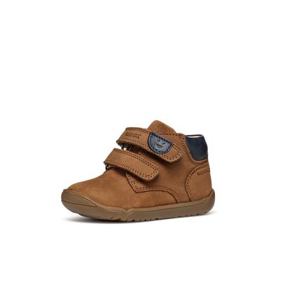 Lauflernschuh GEOX "B MACCHIA BOY", Baby, Gr. 20, Leder, braun, Schuhe Lauflernschuh, Babyschuh mit Klettverschluss, Größenschablone zum Download