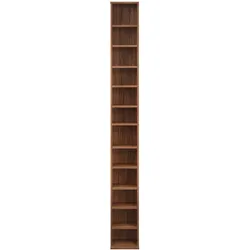 Helloshop26 - CD-/DVD-Regal Aufbewahrungsschrank 175 cm MDF melaminbeschichtete Walnuss-Optik 03_0004502