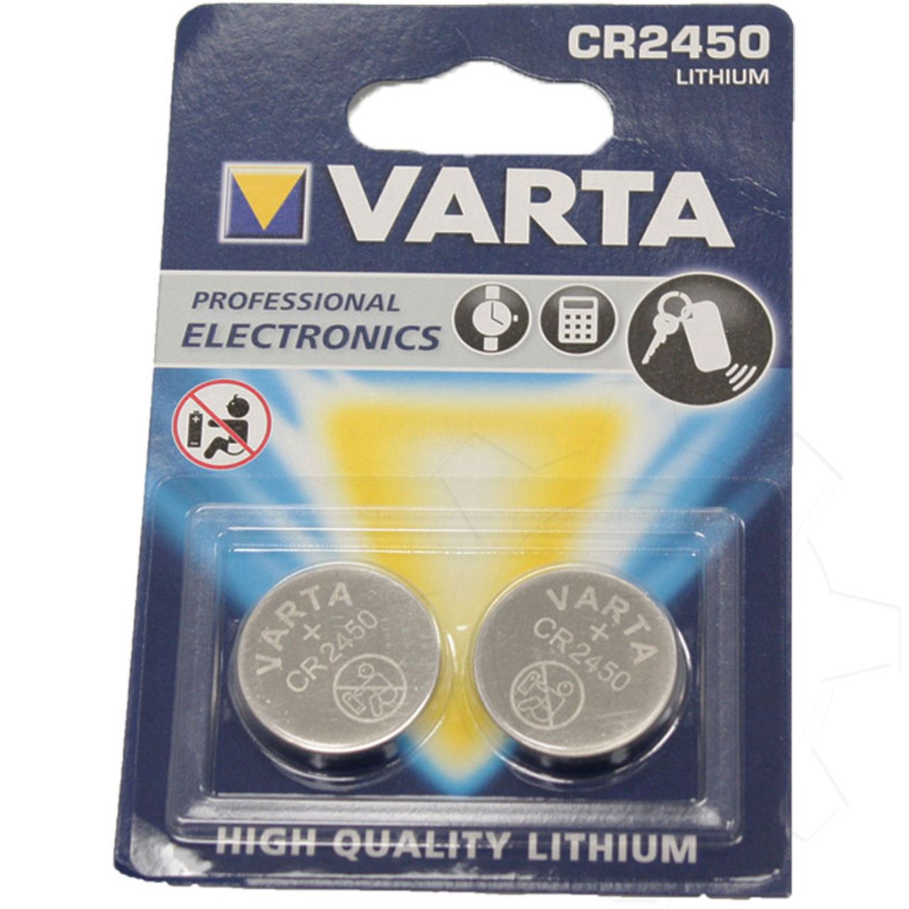 Varta Electronics CR2450 Lithium Knopfzellen Batterie 3.0 V 2er Pack