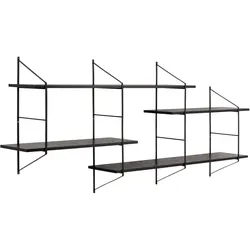 Actona »Belfast« Wandregal Esche schwarz Dekor 191x79x25,5 cm / Esche schwarz Dekor