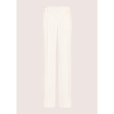 Cordhose MADELEINE "Cordhose Weite Cordhose mit Bügelfalten", Damen, Gr. 44, N + K Gr, weiß (wollweiß), Obermaterial: 82% Polyester PES. 15% Polyamid PA. 3% Elasthan EL., Modern, Hosen Cordhose, Weite Cordhose mit Bügelfalte