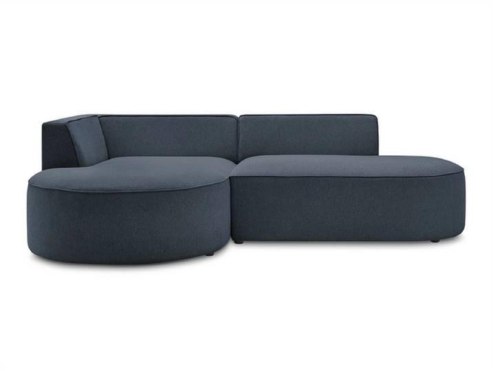 Ecksofa BOBOCHIC ROUSSEAU Stoff chiniert dunkelblau