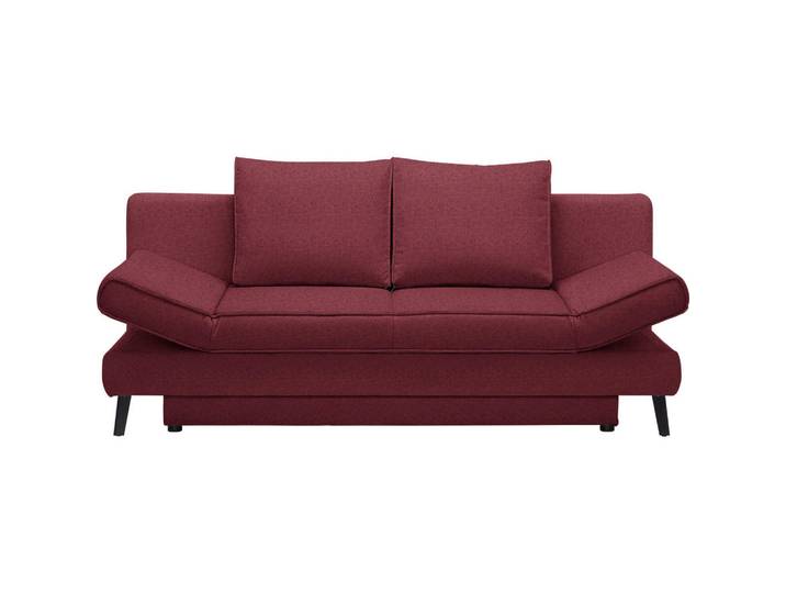 Novel Schlafsofa Sidney, Weinrot, Metall, Uni, 200x85x90 cm, Stoffauswahl, Rücken echt, Wohnzimmer, Sofas & Couches, Schlafsofas, Schlafsofas mit Bettkasten