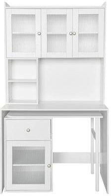 DEVERA Computer Desk with Hutch & Bookshelf