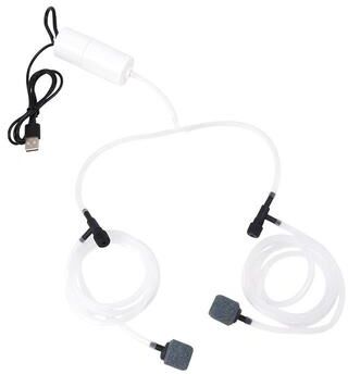 Uplifted Finds USB Aquarium Oxygen Air Pump Dual Outlet Silent Aerator white
