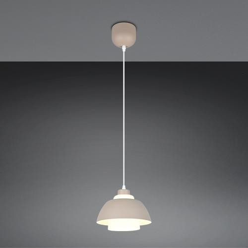 TRIO Design hanglamp Tilos zand bruin Ø 23cm