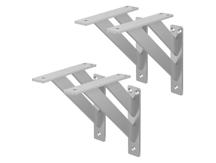 Ml-Design Regalträger 2er Set, Silberfarben, Metall, 18x3x18 cm, Wohnzimmer, Regale, Wandregale