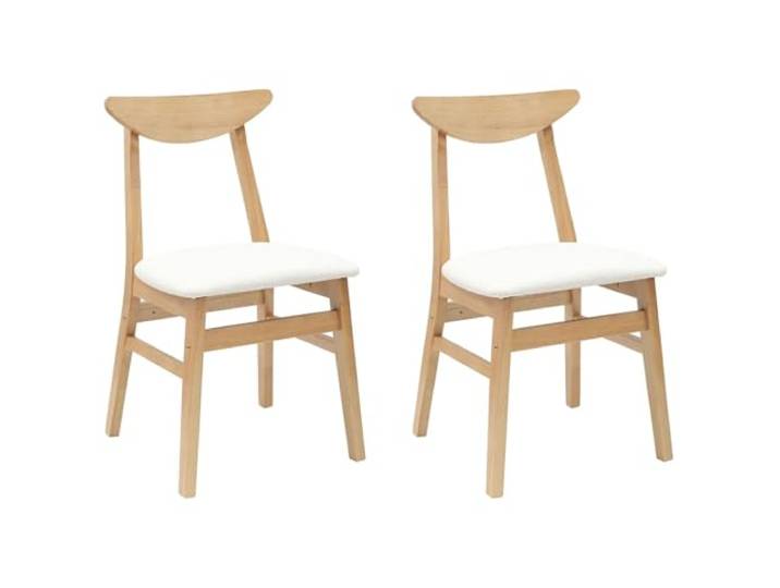 NKOPPFG Esszimmerstühle 2 STK Massives Gummiholz Natur Modernes klares Design, solide Gummibaum-Konstruktion, quadratische Beine, leicht zu reinigen, vielseitig kombinierbar