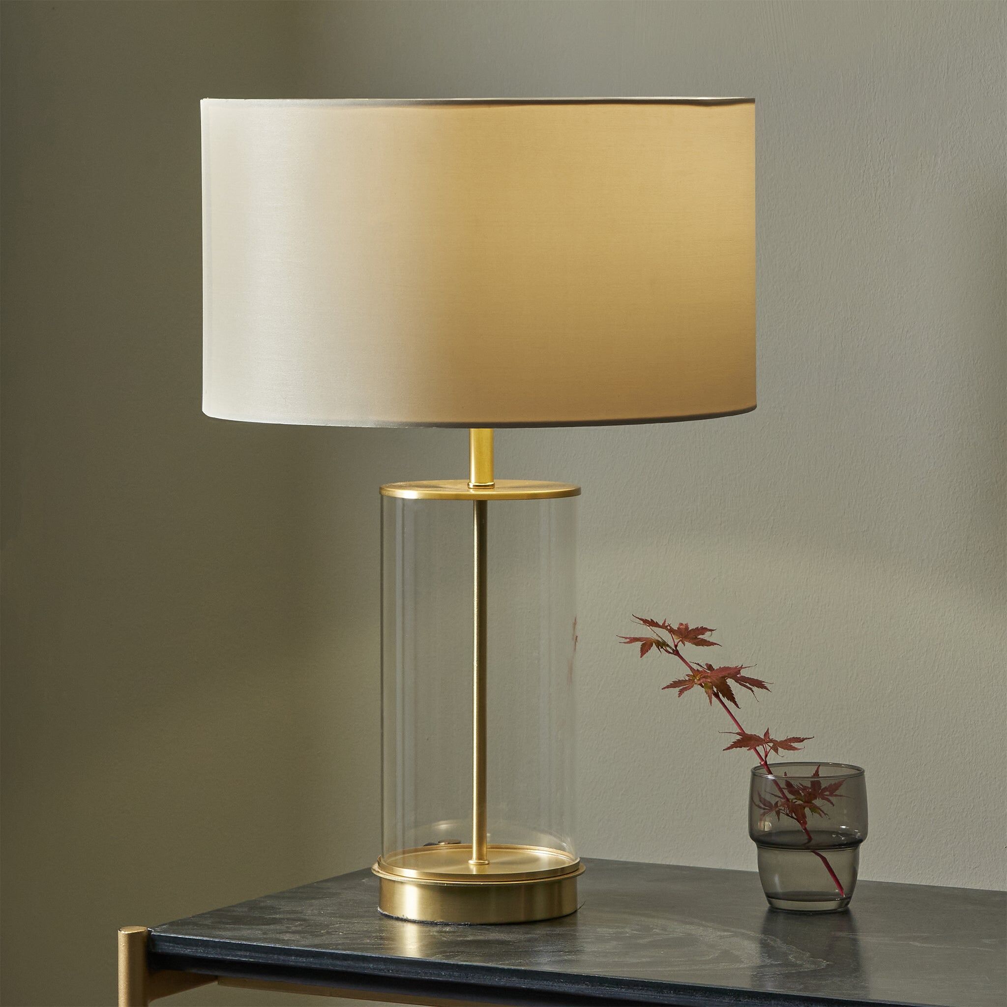Pacific Lifestyle - Westwood Clear Glass and Champagne Metal Table Lamp