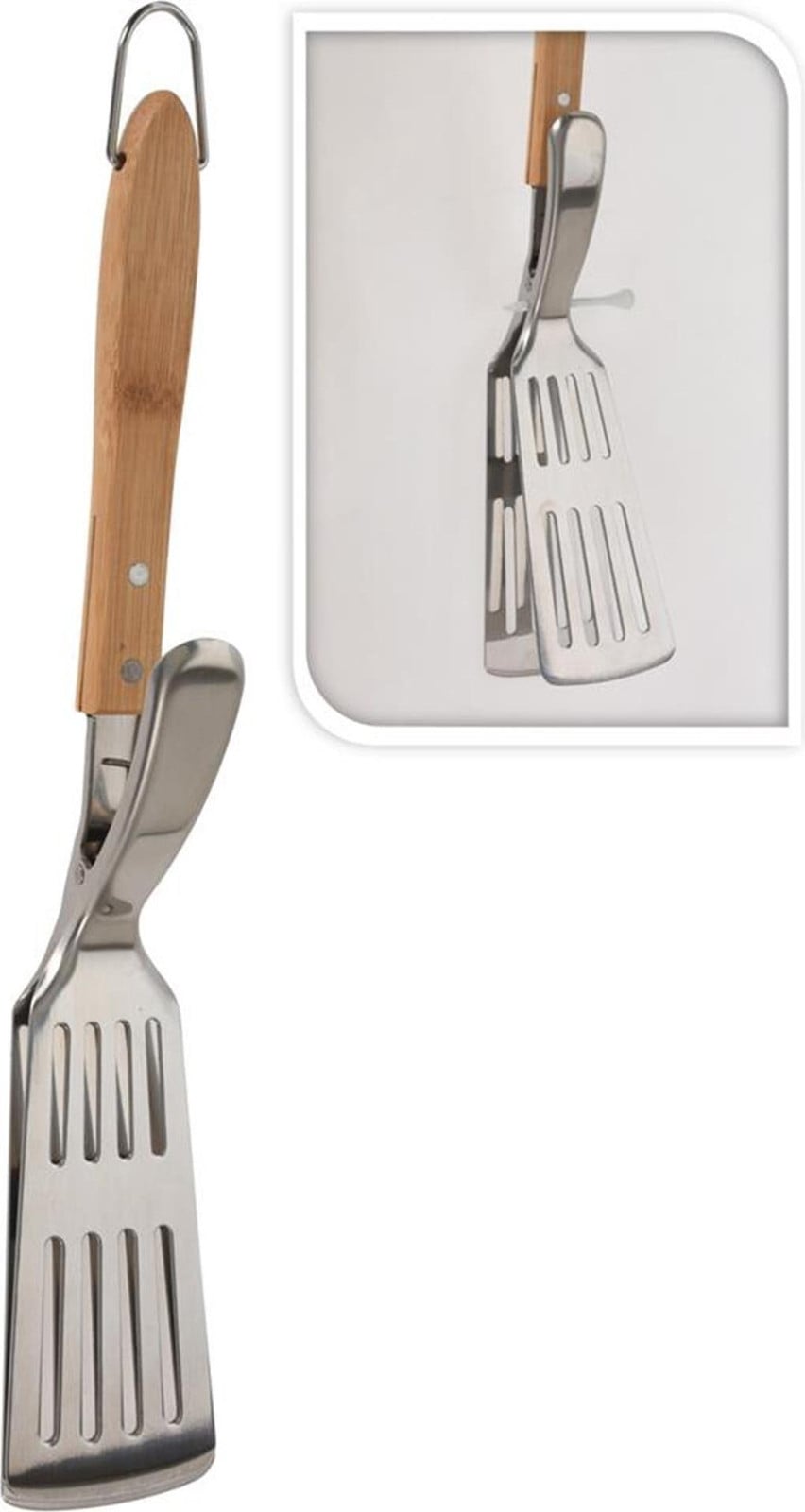 Bbq Collection BBQ-grillwendinger met klem, roestvrij staal, zilver