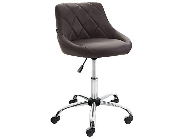 CLP Arbeitshocker Lazio I Kunstleder Oder Stoff I Höhenverstellbarer Arbeitsstuhl I Rollbar Farbe braun Material Kunstleder