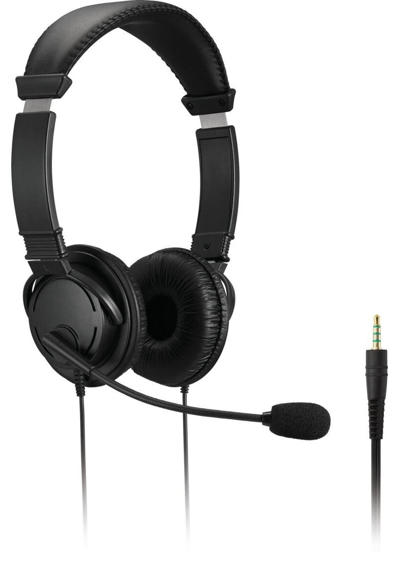 Kensington K33597WW Hoofdtelefoon met hoge geluidskwaliteit, microfoon en volumeregeling