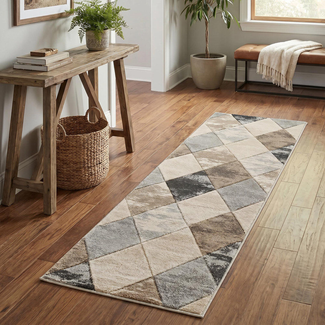 Brayden Studio Chaiken Geometric Shapes Area Rug BEIGE 200 x 290 cm (Rectangular)