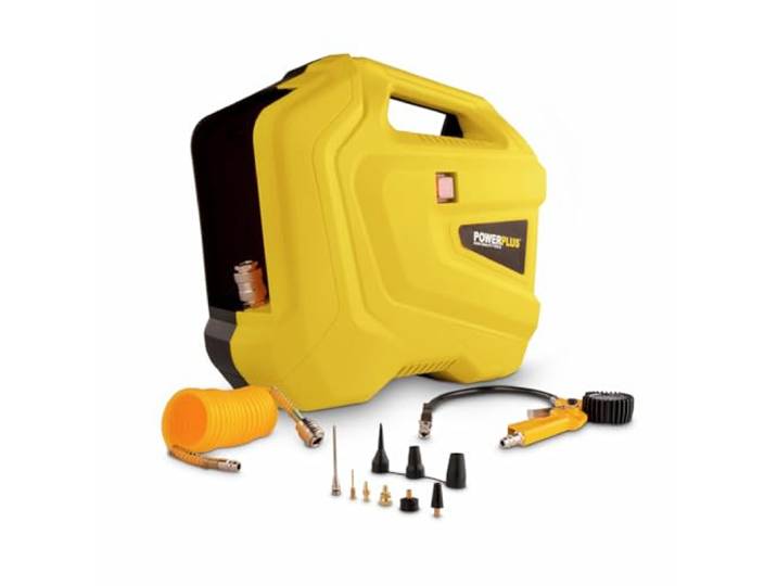 PowerPlus 10428 Compresseur 10428-Compresseur Portable-1100 W-Fonctionne sur 230 V-Pression 8 Bars