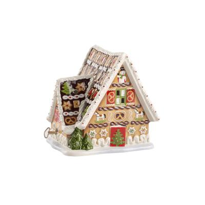 Weihnachtsfigur VILLEROY & BOCH "Lebkuchenhaus mit Spieluhr Christmas Toys bunt", bunt, Dekofiguren, Weihnachtsfigur